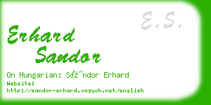 erhard sandor business card